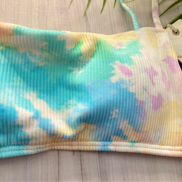 Billabong 💜 Tie Dye Square Bralette Bikini Top 👙☀️🏝️ - Picture 4 of 12
